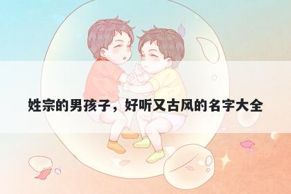 姓宗的男孩子，好听又古风的名字大全