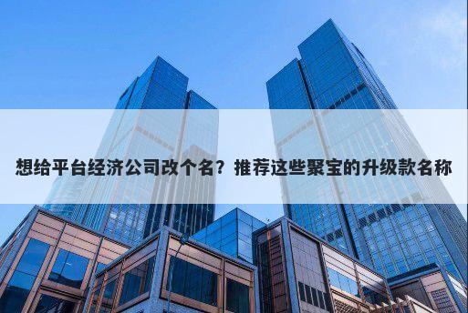 想给平台经济公司改个名？推荐这些聚宝的升级款名称