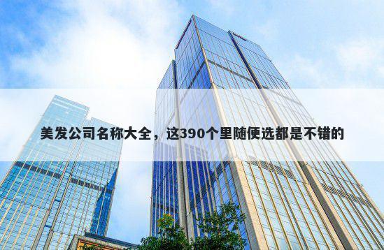 美发公司名称大全，这390个里随便选都是不错的