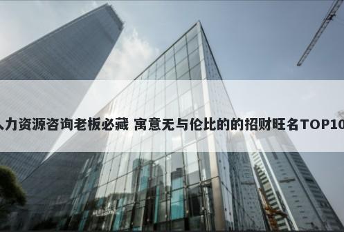 人力资源咨询老板必藏 寓意无与伦比的的招财旺名TOP100