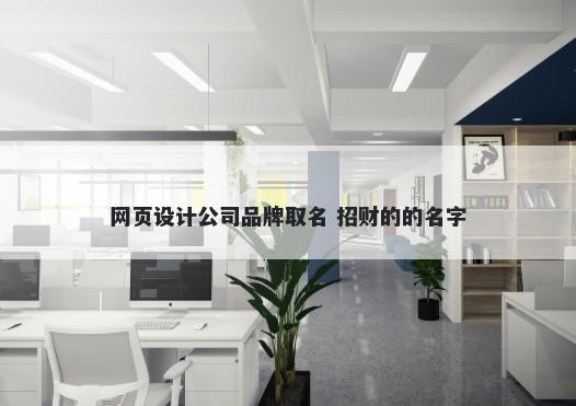 网页设计公司品牌取名 招财的的名字