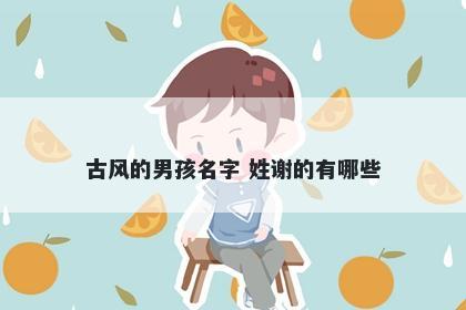 古风的男孩名字 姓谢的有哪些