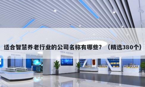 适合智慧养老行业的公司名称有哪些？（精选380个）