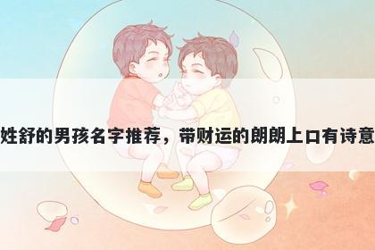 姓舒的男孩名字推荐，带财运的朗朗上口有诗意