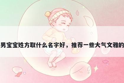 刚出生的男宝宝姓方取什么名字好，推荐一些大气文雅的男孩名字