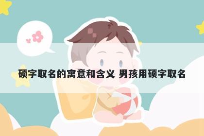 硕字取名的寓意和含义 男孩用硕字取名