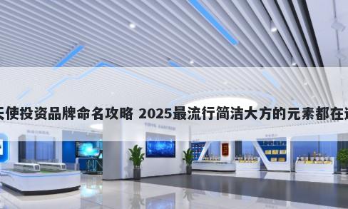天使投资品牌命名攻略 2025最流行简洁大方的元素都在这