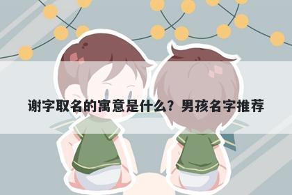 谢字取名的寓意是什么？男孩名字推荐