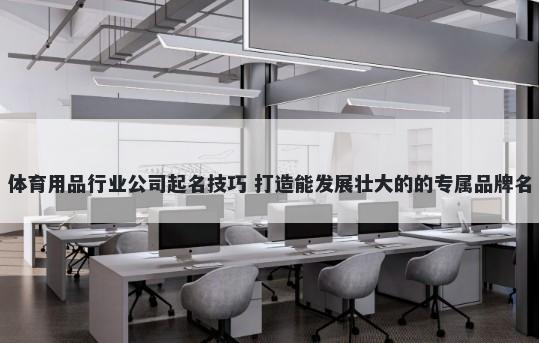 体育用品行业公司起名技巧 打造能发展壮大的的专属品牌名