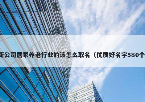 新公司居家养老行业的该怎么取名（优质好名字580个）