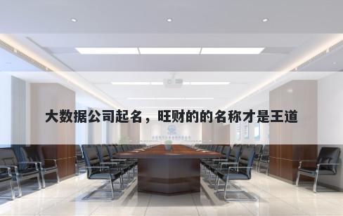 大数据公司起名，旺财的的名称才是王道