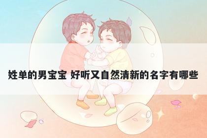姓单的男宝宝 好听又自然清新的名字有哪些