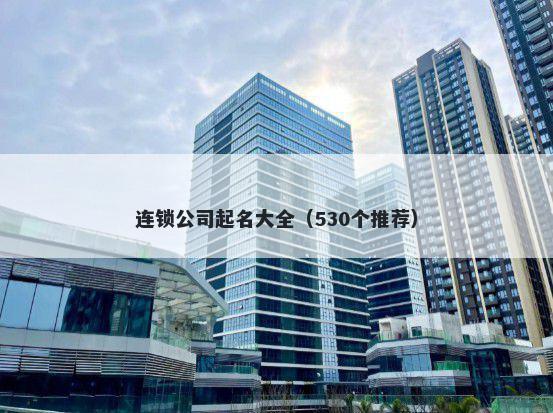 连锁公司起名大全（530个推荐）