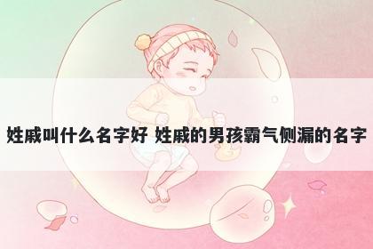 姓戚叫什么名字好 姓戚的男孩霸气侧漏的名字