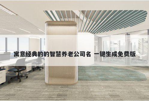 寓意经典的的智慧养老公司名 一键生成免费版