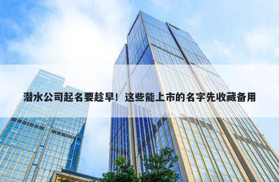 潜水公司起名要趁早！这些能上市的名字先收藏备用