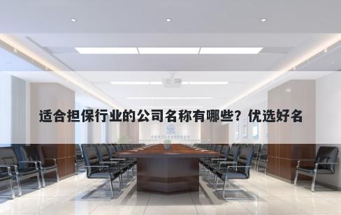 适合担保行业的公司名称有哪些？优选好名