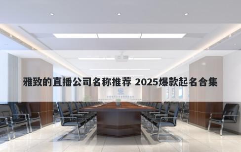 雅致的直播公司名称推荐 2025爆款起名合集