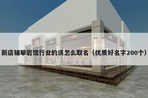 新店铺攀岩馆行业的该怎么取名（优质好名字200个）