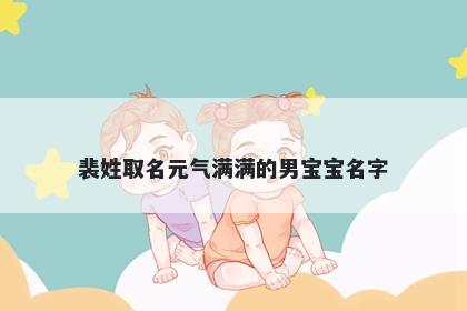 裴姓取名元气满满的男宝宝名字