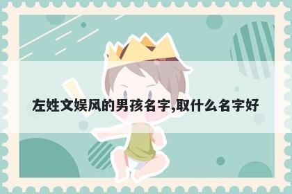 左姓文娱风的男孩名字,取什么名字好