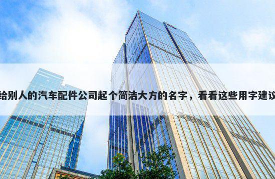 给别人的汽车配件公司起个简洁大方的名字，看看这些用字建议
