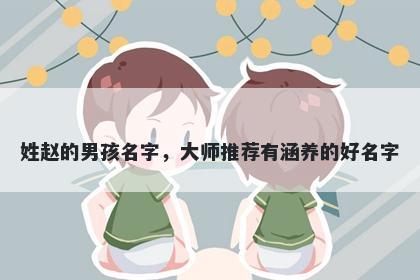 姓赵的男孩名字，大师推荐有涵养的好名字