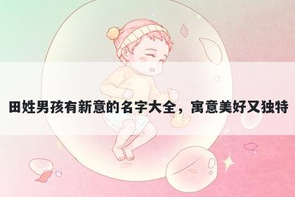 田姓男孩有新意的名字大全，寓意美好又独特