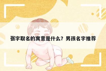 张字取名的寓意是什么？男孩名字推荐