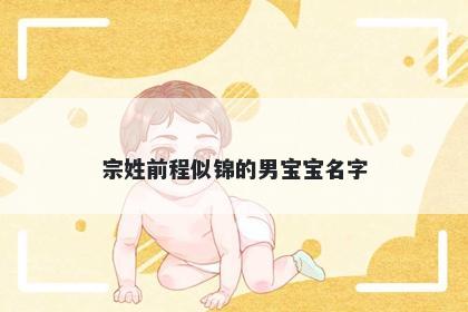 宗姓前程似锦的男宝宝名字