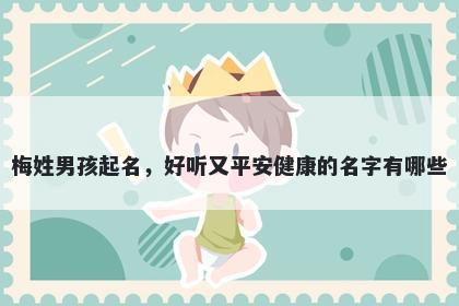 梅姓男孩起名，好听又平安健康的名字有哪些