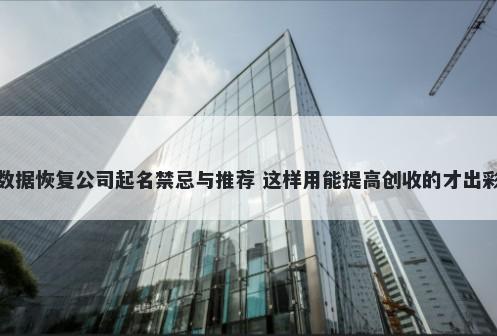 数据恢复公司起名禁忌与推荐 这样用能提高创收的才出彩