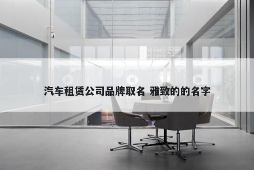 汽车租赁公司品牌取名 雅致的的名字