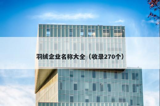 羽绒企业名称大全（收录270个）