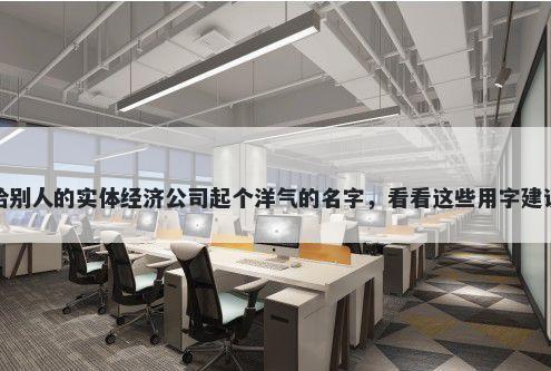 给别人的实体经济公司起个洋气的名字，看看这些用字建议