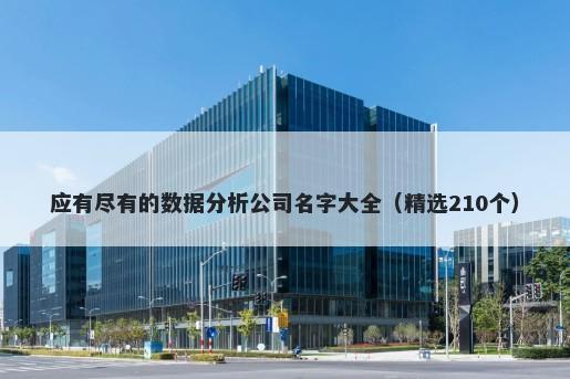 应有尽有的数据分析公司名字大全（精选210个）