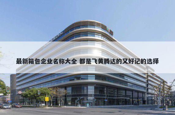 最新箱包企业名称大全 都是飞黄腾达的又好记的选择
