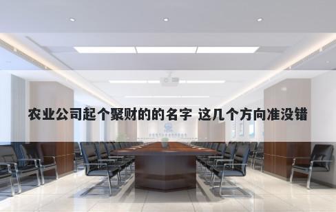 农业公司起个聚财的的名字 这几个方向准没错