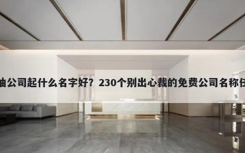 石油公司起什么名字好？230个别出心裁的免费公司名称任选