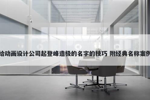 给动画设计公司起登峰造极的名字的技巧 附经典名称案例