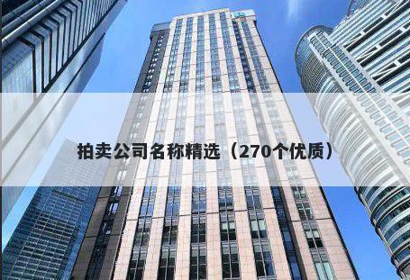 拍卖公司名称精选（270个优质）
