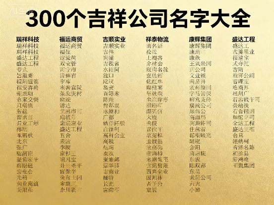2025四个字的公司名字推荐合集由大师推荐