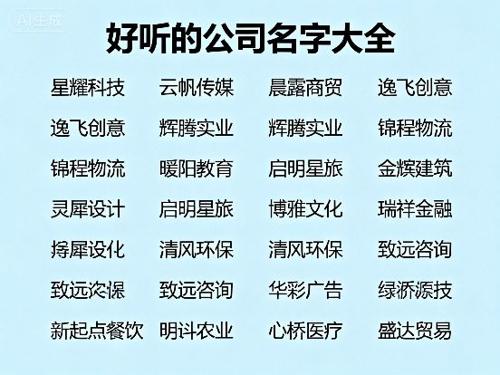 2025年有才气的公司名字大全9月抢先知晓