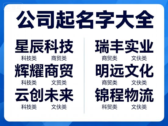 2025年三四字好听的公司名字合集9月抢先知晓